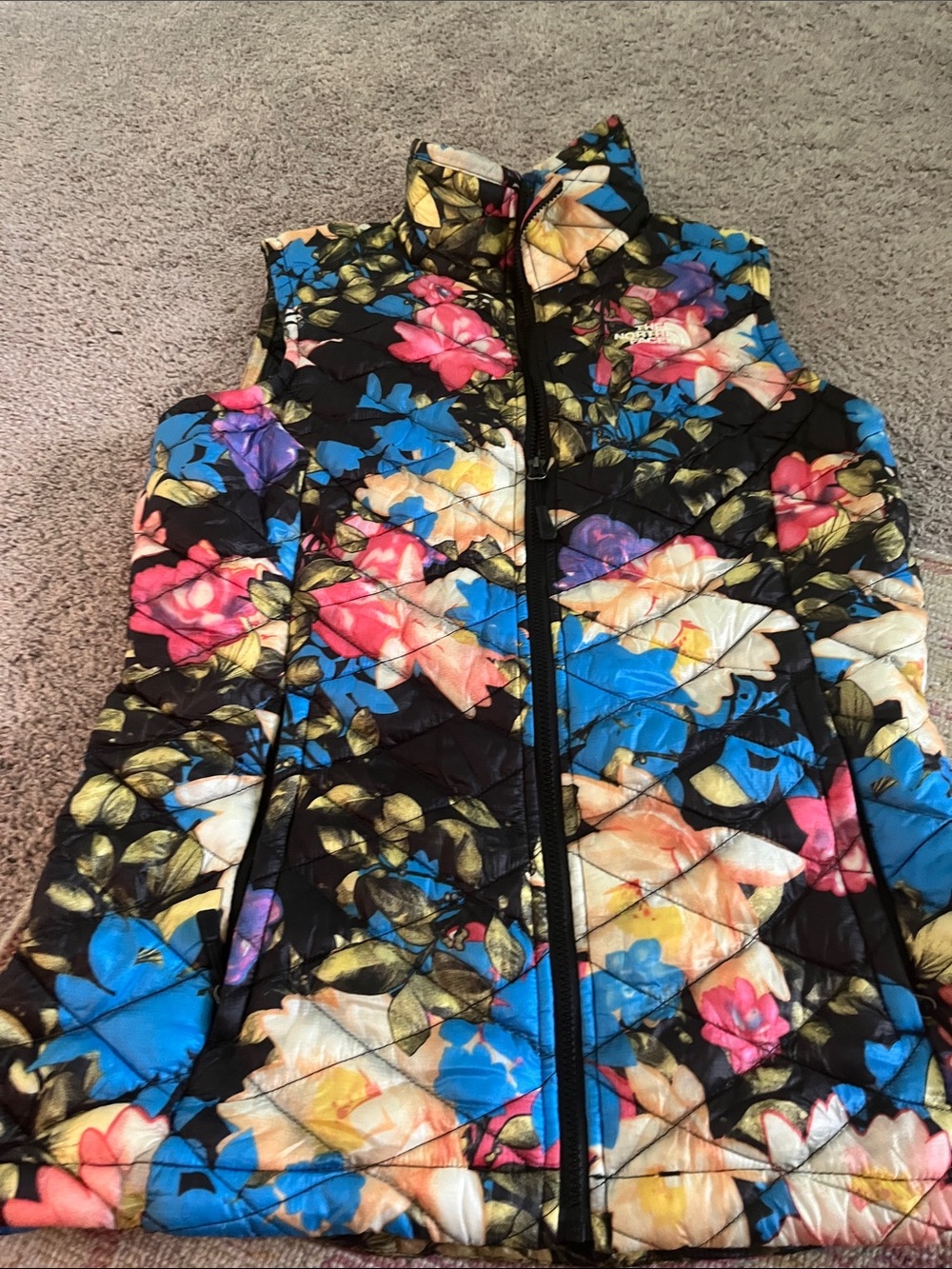 The North Face Women's Black Floral Quilted Vest